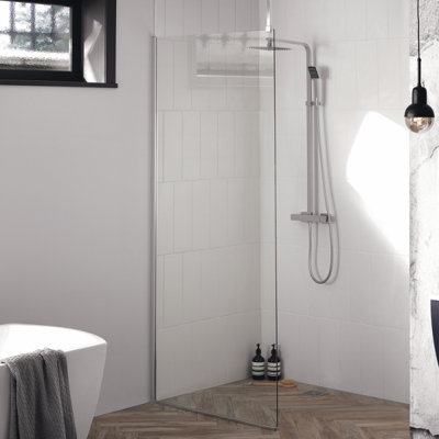 Aquadart Walk In Wet Room Shower Enclosure Screen 8mm - 600x2000mm