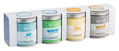 AquaFinesse Spa de Luxe 4-Pack Spa Fragrances Bath Salts, Four Elements