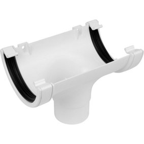 Aquaflow White Half Round In-Line Running Outlet - PACK OF 5