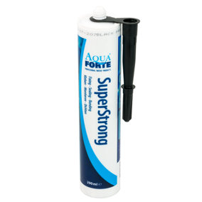 AquaForte SuperStrong Fix & Seal - 290ml Black Sealant Waterproof Polymer Sealer