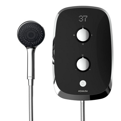 Aqualisa 8.5kw eMotion Midnight Black Electric Shower Digital Display ...