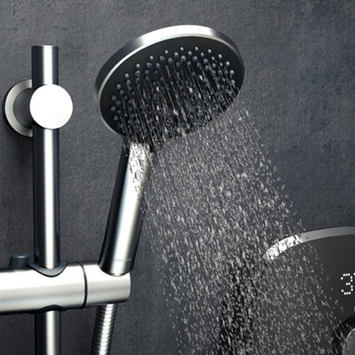 Aqualisa 8.5kw eMotion Space Grey Electric Shower Digital Display + Riser