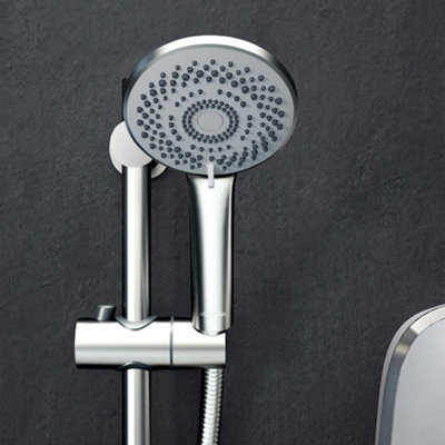 Aqualisa 9.5kw eMotion Arctic White Electric Shower Digital Display + Riser