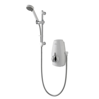 Aqualisa Aquastream 813.40.21 White/Chrome Thermostatic Power Shower With Adjustable Shower Head