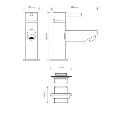 Aqualisa CB.LPT.19 Uptown Chrome Pillar Tap Large (Includes Click Clack Waste)