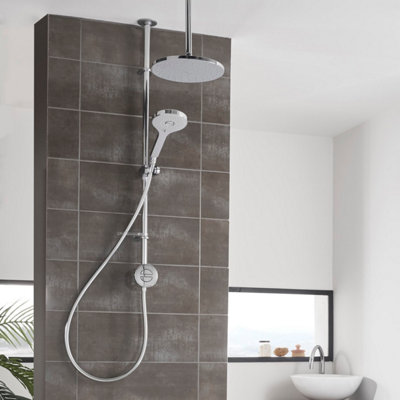 Aqualisa Unity Q Smart Shower - Exposed with Adjustable & Ceiling Fixed Head (Gravity Pumped)
