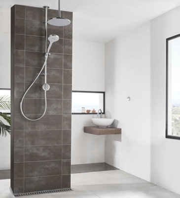 Aqualisa Unity Q Smart Shower - Exposed with Adjustable & Ceiling Fixed Head (Gravity Pumped)