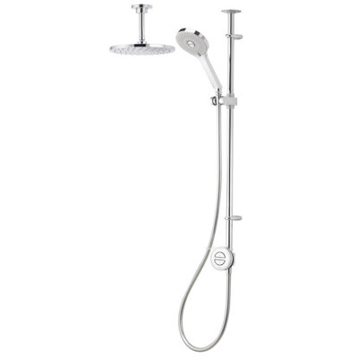 Aqualisa Unity Q Smart Shower - Exposed with Adjustable & Ceiling Fixed Head (Gravity Pumped)