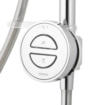 Aqualisa Unity Q Smart Shower - Exposed with Adjustable & Ceiling Fixed Head (Gravity Pumped)