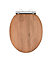 AQUALONA Driftwood Toilet Seat - MDF Wood with Slow Close and One Button Quick Release