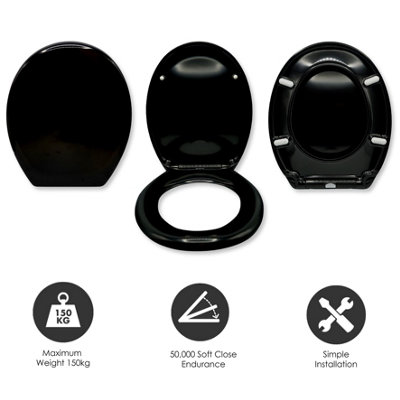 AQUALONA Duroplast Toilet Seat - with Soft Close and One Button Quick Release