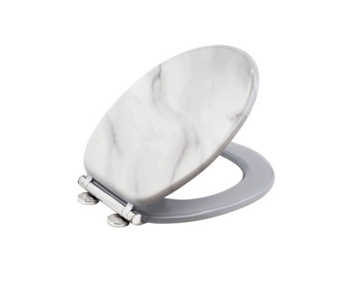 AQUALONA Marble Toilet Seat - MDF Wood with Slow Close and One Button Quick Release Price Comparisons | Compare The Build
