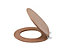 AQUALONA Oak Tongue & Groove Toilet Seat - MDF Wood with Soft Close and One Button Quick Release