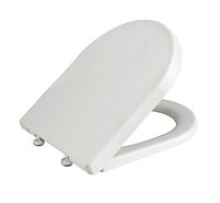AQUALONA Thermoplastic D Shape Toilet Seat - with Soft Close and One Button Quick Release