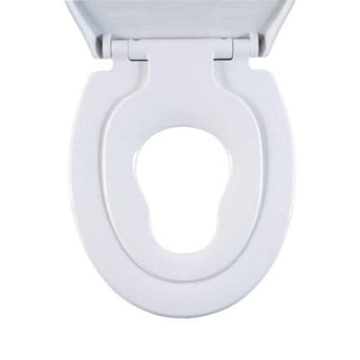 AQUALONA Thermoplastic Family Toilet Seat - Soft Close Adult and Kid Friendly with 360 Degree Adjustable Hinges