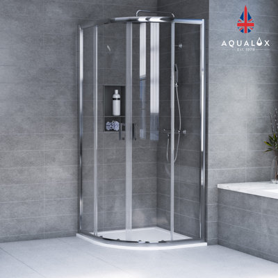 Aqualux Edge 6 KIT 6mm Quadrant + Tray + Waste 900 x 900 x 1900mm Price Comparisons | Compare The Build