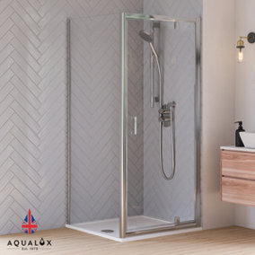 Aqualux Edge 8 KIT 8mm Pivot Door + Side Panel 800 x 800 x 2000mm