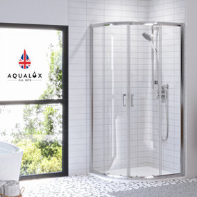 Aqualux Edge 8 KIT 8mm Quadrant + Tray + Waste 900 x 900 x 2000mm