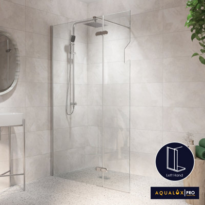 Aqualux Pro Frameless Wetroom Glass Panel Left Hand Price Comparisons | Compare The Build