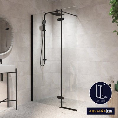 Aqualux Pro Frameless Wetroom Glass Panel Left Hand Price Comparisons | Compare The Build