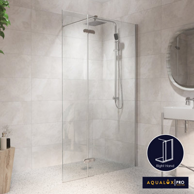 Aqualux Pro Frameless Wetroom Glass Panel Right Hand Price Comparisons | Compare The Build
