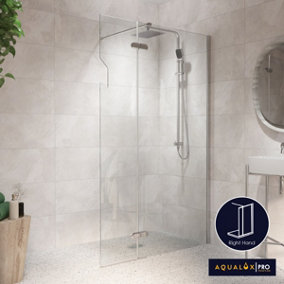 Aqualux Pro Frameless Wetroom Glass Panel Right Hand