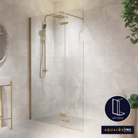 Aqualux Pro Frameless Wetroom Glass Panel Right Hand