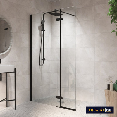 Aqualux Pro Frameless Wetroom Glass Panel Right Hand Price Comparisons | Compare The Build