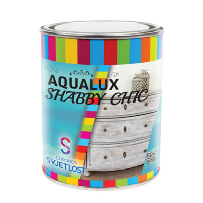AQUALUX Shabby Chic 0.75l Chalky Paint for Decorating Wooden Furniture and Surfaces in the Shabby Chic look