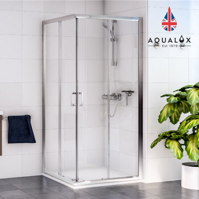 Aqualux Shine 6 800x800 Corner Entry Shower Enclosure DIY at B&Q
