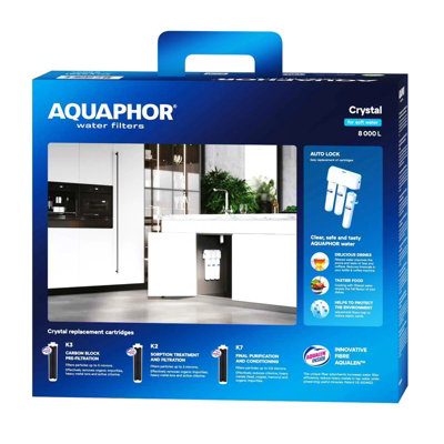 AQUAPHOR Crystal under-sink kitchen filter drinking system.
