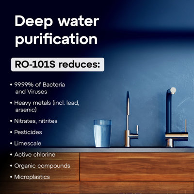 AQUAPHOR RO-101S Compact Reverse Osmosis Under Sink Water Filtration System. Removes viruses, bacteria, heavy metals.