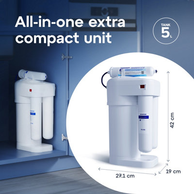 Aquaphor RO-70S Compact Reverse Osmosis Under Sink Water Filtration System. Removes viruses, bacteria, heavy metals, limescale, pe