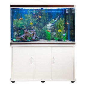 Aquarium Fish Tank & Cabinet with Complete Starter Kit
