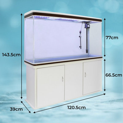 Aquarium Fish Tank & Cabinet with Complete Starter Kit