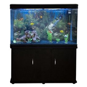 Aquarium Fish Tank & Cabinet with Complete Starter Kit
