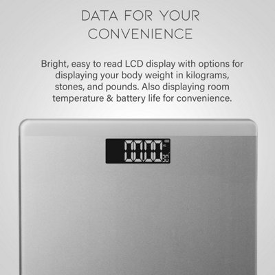 Aquarius 3 in 1 Digital Bathroom Weighing Scales with Step-On ...
