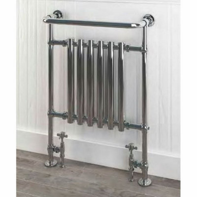 Aquarius Ampney Vertical Traditional Radiator Heated Towel Rail 940mm x 674mm Chrome