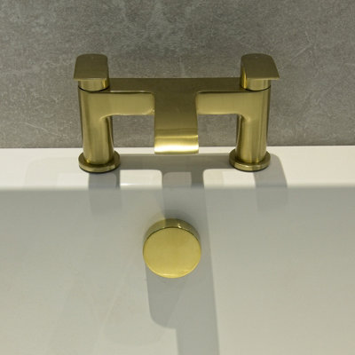 Aquarius Arc Bath Filler Mixer Tap Brushed Brass