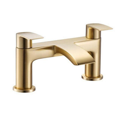 Aquarius Arc Bath Filler Mixer Tap Brushed Brass - 3