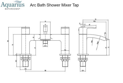 Aquarius Arc Bath Shower Mixer Tap inc Kit Brushed Brass - 3