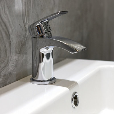 Aquarius Arc Mini Mono Basin Mixer Tap inc Waste Chrome - 3