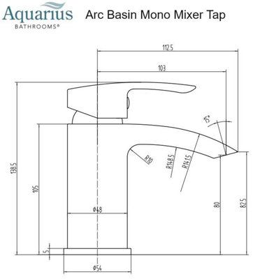 Aquarius Arc Mono Basin Mixer Tap inc Waste Brushed Brass - 3
