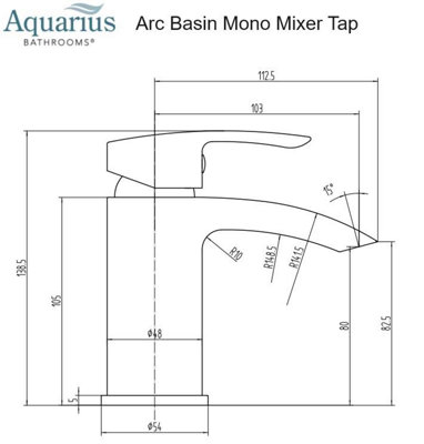 Aquarius Arc Mono Basin Mixer Tap inc Waste Brushed Brass