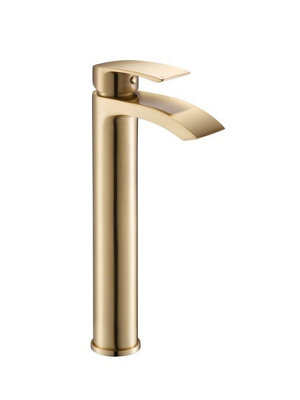 Aquarius Arc Tall Mono Basin Mixer Tap Brushed Brass