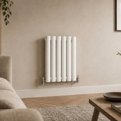 Aquarius Athens Single Horizontal Column Radiator in White - 600 x 360mm