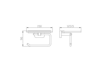 Aquarius Auro Toilet Roll Holder with Glass Shelf Brushed Brass AQAU52444