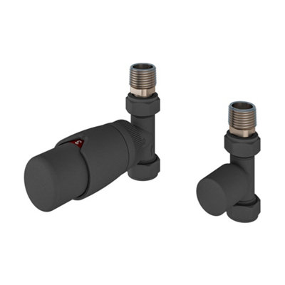 Aquarius Bi-Directional TRV Straight Radiator Valve Matt Anthracite ...