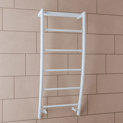 Aquarius Biava Corinium Vertical Designer Heated Towel Rail 1200mm x 500mm White