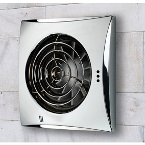 Aquarius Calm Extractor Fan With Humidity Sensor & Timer Chrome W15.8 x H15.8 x D3cm AQ332H